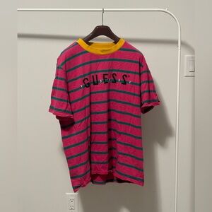 Guess pink stripe oversized t-shirt. Size XL